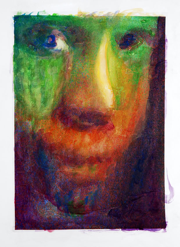 visage retouché sur copie couleur