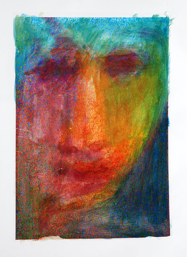 visage retouché sur copie couleur