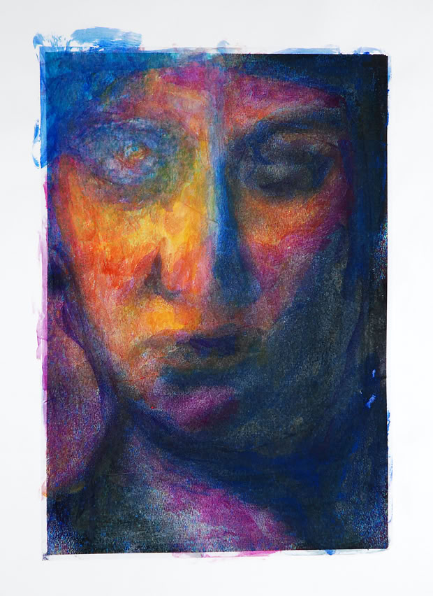 visage retouché sur copie couleur