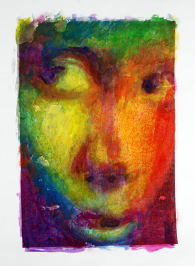 visage retouché sur copie couleur