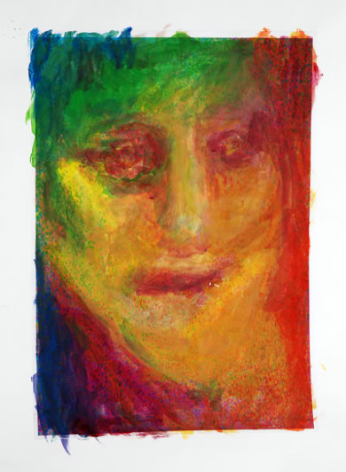 visage retouché sur copie couleur