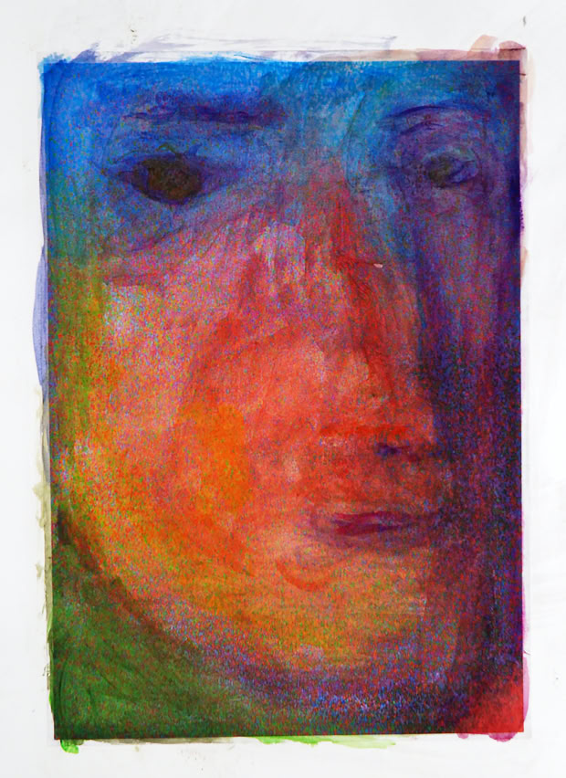 visage retouché sur copie couleur