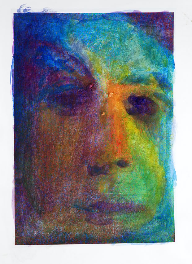visage retouché sur copie couleur